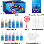 Kidisego Aqua Fairy Water Gel Kit for Kids, Magic Water Elf Toy Kit with 12 Colors 18 Molds 6 Pack of Magic Powder, Crate Your Own Magic Elf Kit Water Pets Craft Kits for Kids