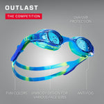 TYR Kids' Swimple Goggles - Colorful Swim Goggles for Beginners | Comfy Youth Unibody Fit | Advanced Anti-Fog UV Eye Protection | Safe No-Leak Silicone Gaskets | Quick-Adjust Release Button