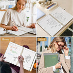 Hardcover Spiral Notebook Journal 8.5” x 11”, A4 Large Leather Notebooks for Women Men, Lined College Ruled Notebook, 50 Sheets/100 Pages, Spiral Bound Journals for Work School Note Taking, Green