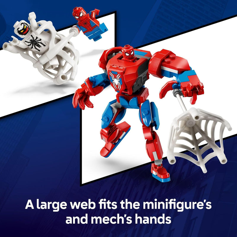 LEGO Marvel Spider-Man Mech Action Toy Set - Ages 6+ Buildable Spider-Man Figure with Movable Arms and Legs