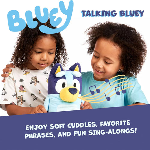 Bluey Sound Effects Talking Stuffed Plush, 13” Soft Musical Toys for Toddlers, Interactive Stuffed Animal with 9 Different Phrases, Musical Toys for Kids