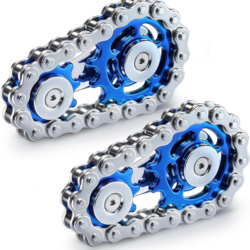 Metal Fidget Spinner Toys for Teens Boys Adults Bike Chain Roller Gadgets ADHD Figette Anxiety Stress Relief Items Quiet Figet Desk Offices EDC Men Easter Basket Stuffer