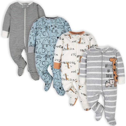 Gerber Baby Boys 4-Pack Sleep 'N Play Footie