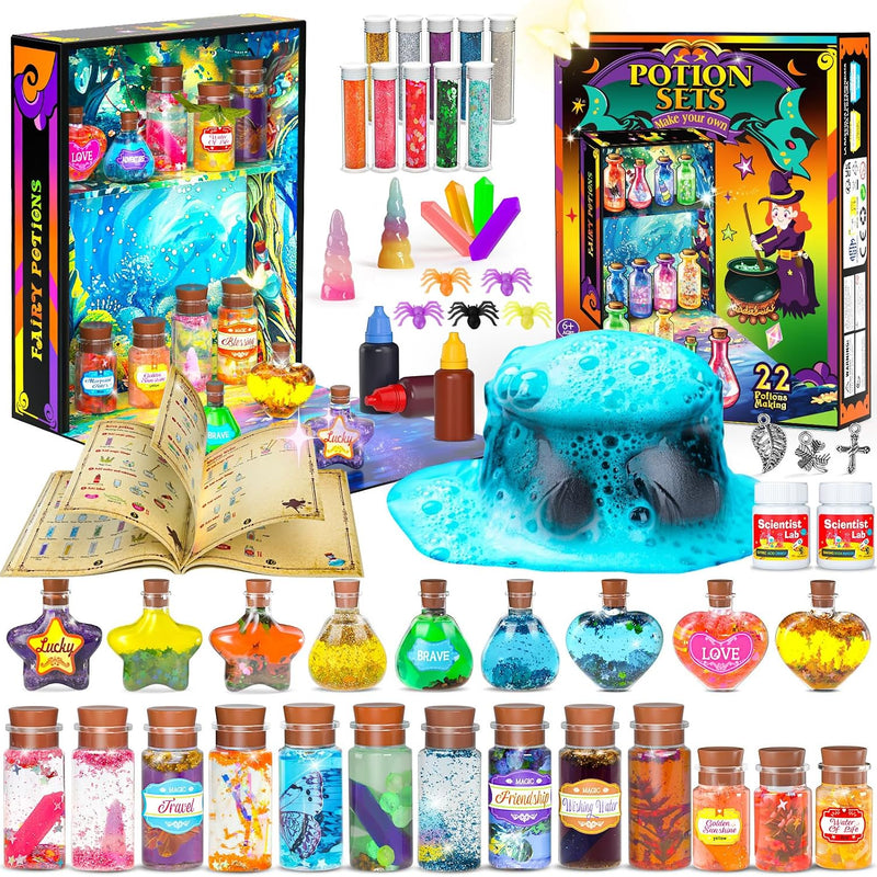 Magic Potion Kit for Girls,22 Potions Magic Mix Set for Kids 6 7 8 9 10 11 12 Years Mystery Potion Making kit Art Craft Kit Gifts Toys for Christmas Halloween Birthday
