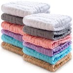 Cute Castle 12 Pack Muslin Burp Cloths for Baby - Ultra-Soft 100% Cotton Baby Washcloths - Large 20'' by 10'' Super Absorbent Milk Spit Up Rags - Burpy Cloths for Unisex, Boy, Girl - White