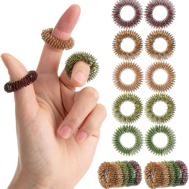 Mr. Pen- Spiky Sensory Rings, 10 Pack, Jewel Tones, Stress Relief Fidget Sensory Toys, Fidget Ring for Anxiety, Massager, Individuals with BFRB, ADHD and Attention Disorder