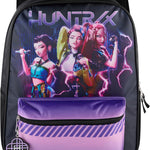 AI ACCESSORY INNOVATIONS K-Pop Demon Hunters Huntrix 16” Backpack for Girls, Featuring Rumi, Zoey, Mira, Rubber Molded Bag Charm, Huntrix