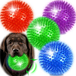 6 Pack 2.5" Light Up Squeaky Dog Balls, Spiky Dog Toy Balls for Puppy Small,Medium Dogs