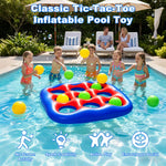 Pool Games Set- Tic-Tac-Toe Inflatable Pool Toys with 10 Balls Fun Summer Swimming Pool Party Beach Lawn Outdoor Camping Party Float Game Water Ball Toys for Adults Teens Kids 2-10 Players