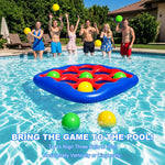 Pool Games Set- Tic-Tac-Toe Inflatable Pool Toys with 10 Balls Fun Summer Swimming Pool Party Beach Lawn Outdoor Camping Party Float Game Water Ball Toys for Adults Teens Kids 2-10 Players