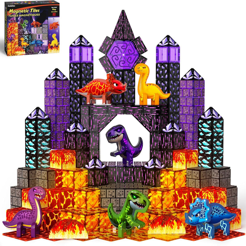 GobiDex Magnetic Building Blocks Princess Castle with 2 Dolls & Stairs, STEM Magnetic Tiles Building Toys for Kids Ages 3-5 4-8, Magnets Sensory Toddler Toys Birthday Gifts for 3+ Year Old Girls Boys