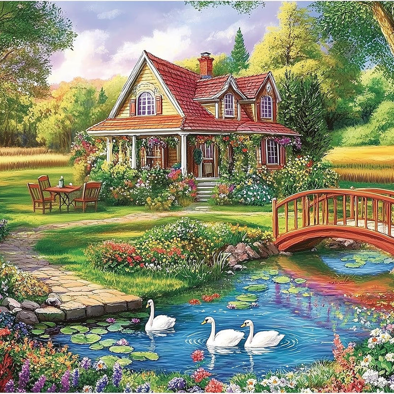 300 Piece Jigsaw Puzzle for Adults – Farmyard Delight with Quilts & Tulips– Challenging and Relaxing Puzzle for Game Nights, Gifts & Home Décor (20.5" × 15")