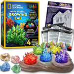 National Geographic Mega Crystal Growing Kit for Kids - Grow 6 Crystals with Light-Up Stand, Science Experiments for Kids aged 8-12