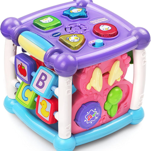 VTech Busy Learners Activity Cube for Toddlers and Preschool Kids, Purple Learning Toy