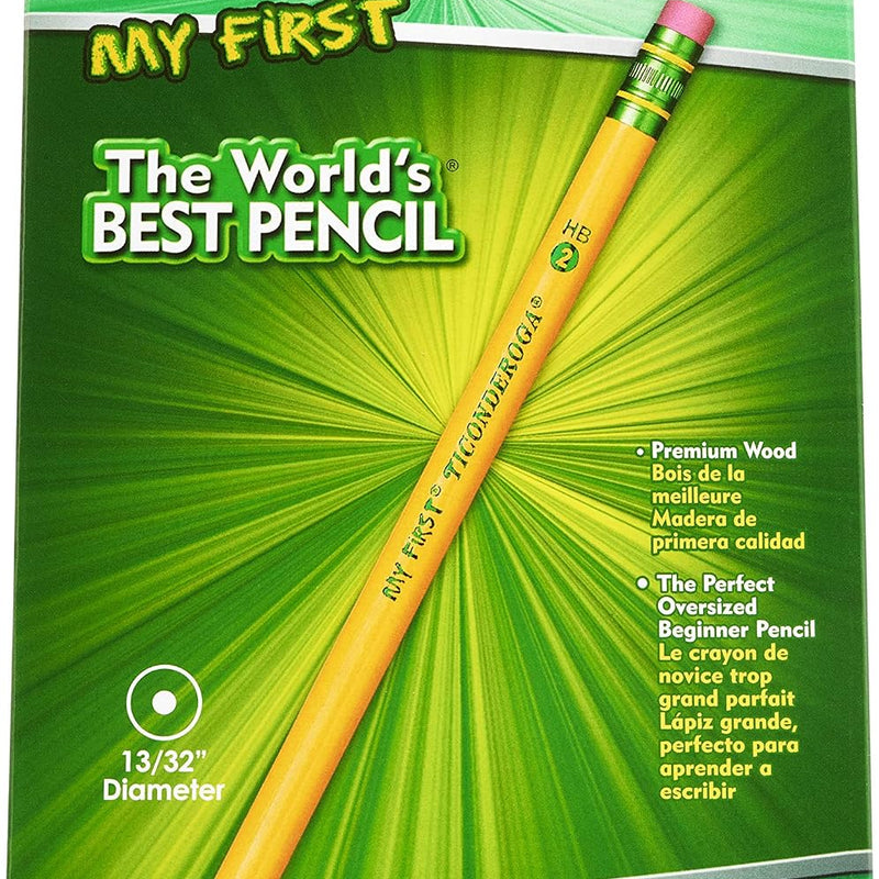 Ticonderoga My First Wood-Cased Pencils, 2 HB, Yellow, 36 Count