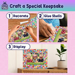 Mother of Pearl DIY Mosaic Photo Frame Craft Kit for Girls Ages 8-12 | Make-your-own Activity, Summer Projects, Tween Gift, 9 Year Old Birthday Present, Creative STEAM Activity