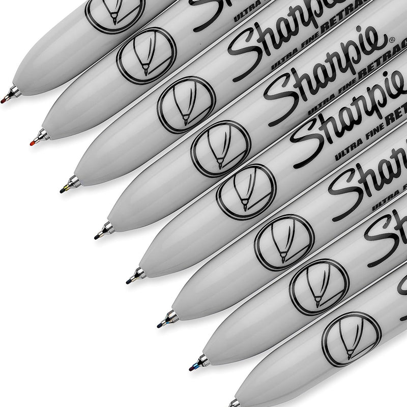 Sharpie Retractable Permanent Markers, Ultra Fine Point, 8 Count