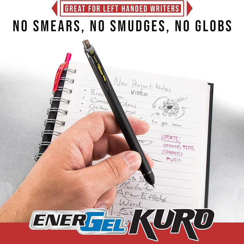 Pentel EnerGel Kuro Shades of the Ocean, Retractable Liquid Gel Pen, Assorted Ink Colors, Pack of 5 (BL437OCNPF5)