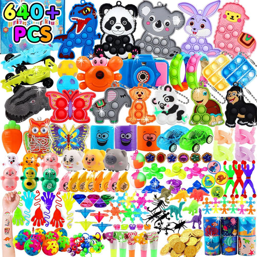 Kiss Monkey 640 PCS Prize Treasure Box Toys for Classroom, Party Favors for Kids 8-12