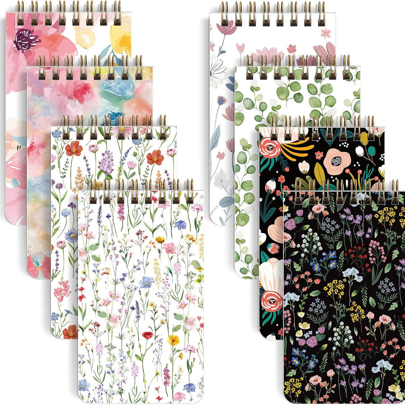 SKYDUE Small Notebooks, Cute 3x5 Pocket Notepads, Mini Spiral Notebook with Lined Pages Nursing School Essentials, School Office Supplies Set Of 8