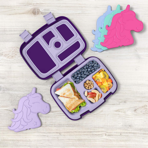 Bentgo Buddies Reusable Ice Packs: Slim Design for Lunch Boxes, Lunch Bags, and Coolers, Quick Freeze, PFAS- and BPA-Free, Multicolored 4-Pack (Unicorn)