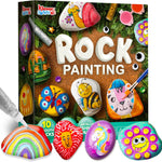 Rock Painting Kit- Glow in The Dark Rock Kit, Arts and Crafts for Kids Ages 6-12, Art Supplies Toy, Kids Craft Paint Kits, Arts & Crafts for Boys Girls Birthday Party Gift Toy