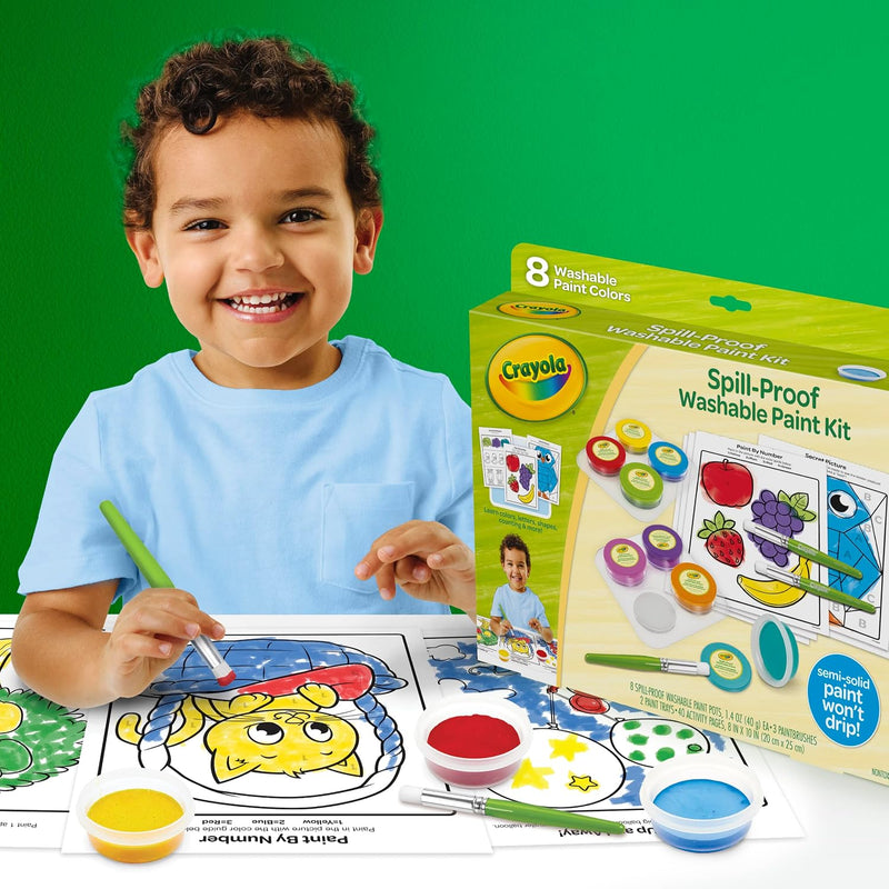 Crayola Spill Proof Paint Set (8ct), Washable Toddler Paint Kit | Screen Free Activity, Arts & Crafts Kit for Kids, Painting Gift for Toddlers, Ages 3+