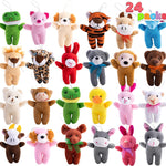 24-PC Mini Animal Plush Toy Assortment, Perfect for Kids Keychains and Party Favors