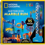 National Geographic 95-Piece Marble Run Kit with Motorized Elevator and 20 Marbles STEM Toy for Kids