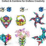 tosy 1 billion shape magnetic pyramid stone, 12 pieces, 243 magnets, holographic design, puzzle and STEM toy