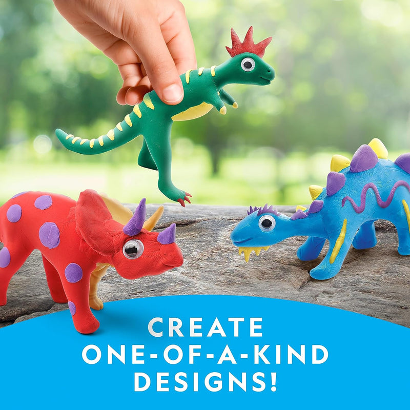 National Geographic Clay Dinosaur Arts and Crafts Activity Kit for Kids | Dinosaurs Toys, 5 Clay Colors, 5 Skeleton Models, Air-Dry Modeling Clay, Sculpting Activity, Imaginative Play, Birthday Gift