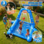 JOSEN Sprinkler for Kids Outdoor Play, Giant Inflatable Shark Water Toys Splash Pad with Basketball Hoop, Fun Sprinkler Summer Outdoor Game for 3-8 Years Old Children Boys Girls Birthday Gift