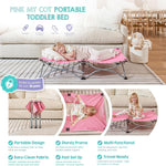 Regalo My Cot® Portable Toddler Bed, Foldable Kids Travel Bed & Camping Cot, Lightweight Sleeping Cot for Toddlers, Indoor/Outdoor, 46.5” x 24” x 9.5”, Pink