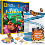 National Geographic Butterfly Growing Kit - Butterfly Habitat Kit with Voucher to Redeem 5 Caterpillars (S&H Not Included), Butterfly Cage, Feeder (Amazon Exclusive)