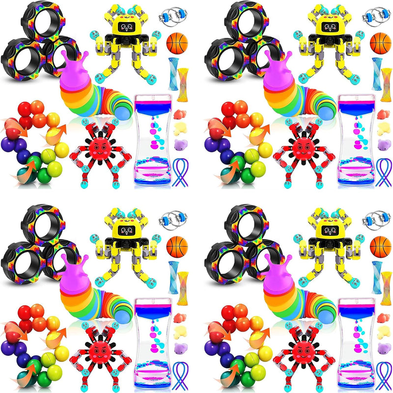 15Pack Fidget Toys Bulk for Adult Kids Age 5-7, 8-12, Sensory Autism Travel Must Have ADHD Autistic Figette Classroom Treasure Prize Box School Must Have Stress Anxiety Easter Basket Stuffers Gifts