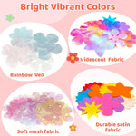 180 Piece Fabric Flower Refill Kit for DIY Bouquets and Flower Maker | Colorful fabric flower parts for DIY bouquets,arts and crafts,creative learning and gift making for girls