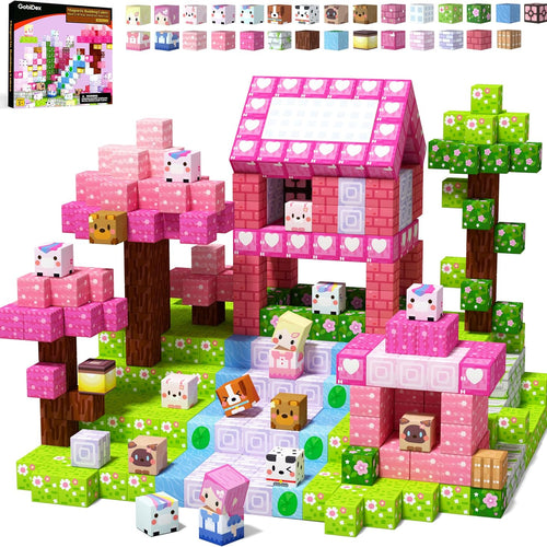 GobiDex 100PCS magnetic blocks for 3+ years old girls, STEM sensory gifts with princess theme