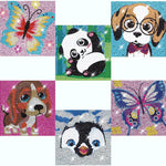 6 Pack 5D Diamond Art kits for Adults Beginners 6x6inch | Cute Animals Diamond Painting Kit, DIY Children Full Round Drill Paint by Diamonds Dot Gem Art for Adult, Home Wall Decor