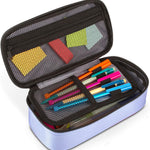 Five Star Pencil Pouch, Pen Case, High-Capacity Zipper Pouch, Storage Organizer for School Supplies Earbuds Chargers Cables Makeup, Lilac/Berry (500211F-ECM)