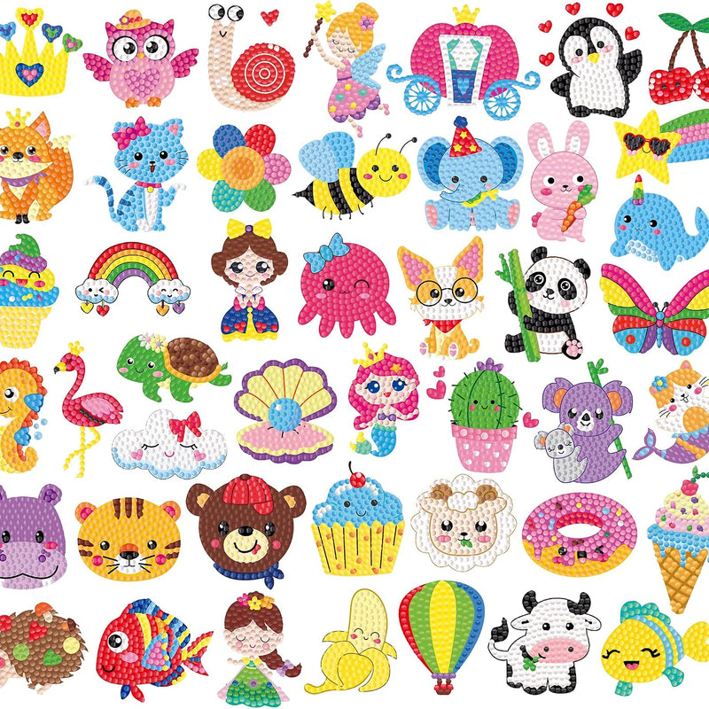 Labeol Diamond Art Kits for Kids Boys and Girls Ages 6-8-10-12 Easy to DIY Creative Diamond Art Sticker Craft by Numbers Kits for Kids and Adult Beginners (Animal)