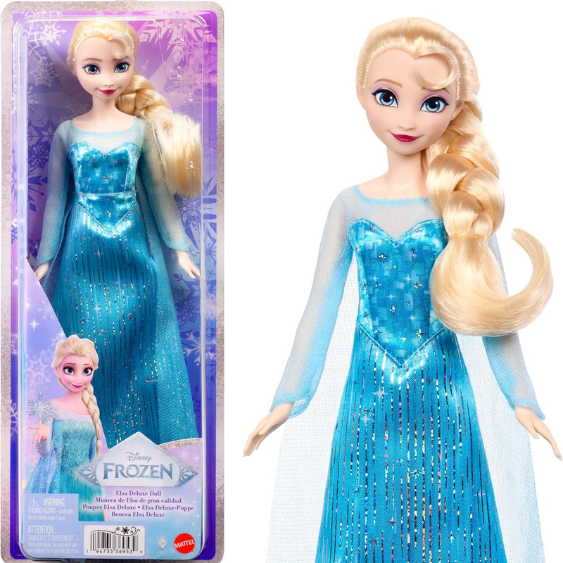 Mattel Disney Frozen Anna Fashion Doll in Sparkling Removable Dress, Cape & Boots and Braided Hair, Posable & Collectible, Inspired by Movie