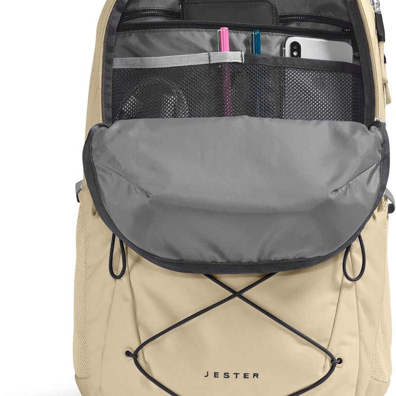 The North Face Women's Jester Everyday Laptop Backpack - Commuter Travel Bag, Laptop Sleeve, Water-Repellent, Gravel/TNF Black, One Size
