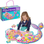 Peaceable Kingdom Shimmery Magical Mermaid 41-Piece Floor Puzzle for Ages 3+
