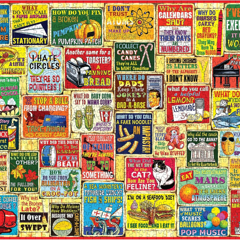 White Mountain 1000 Piece Jigsaw Puzzle Fathers Day Humor Collage Puzzles with Large Pieces Gift for Adults and Family 24"x30" - Dad Jokes