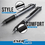Pentel EnerGel RTX Retractable Liquid Gel Pen, (0.7mm) Medium Line, Metal Tip, Black Ink, Box of 12 (BL77-A)