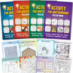 Elfew 4 Pack Activity Book for Adults, 150+ Brain Games, Puzzles Books for Adults, Teens and Seniors, Activities for Adults, Memory Games Includes Word Search, Sudoku, Mazes and More