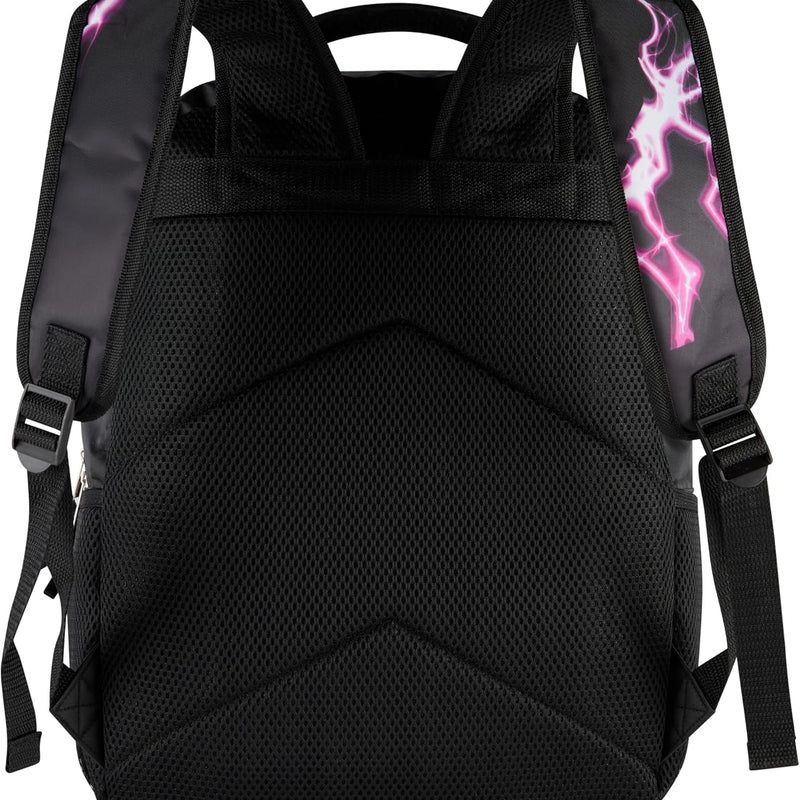 AI ACCESSORY INNOVATIONS K-Pop Demon Hunters Huntrix 16” Backpack for Girls, Featuring Rumi, Zoey, Mira, Rubber Molded Bag Charm, Huntrix