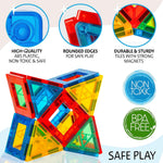 125PCS XL Magnetic Tiles Set with Storage Bag - Magnetic Building Tiles for Kids Ages 3-8, STEM Magnet Construction Toy
