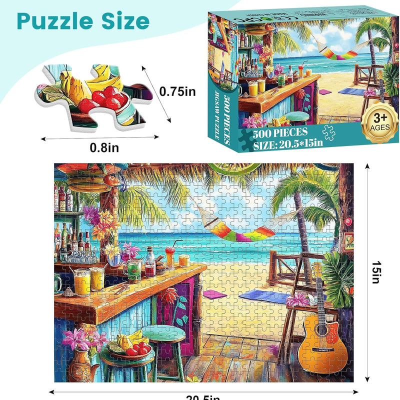 500 Piece Seaside Bar Puzzle for Adults and Family Games