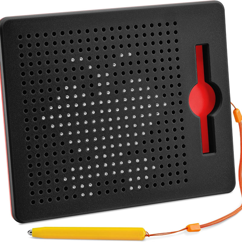 Magnetic Drawing Board for Kids & Toddlers, Airplane & Car Ride Activities | Magnetic Tablet Toy with Beads & Stylus Pen, Travel Toys for Toddlers, Road Trip & Flight Activity, Gift for Boys & Girls